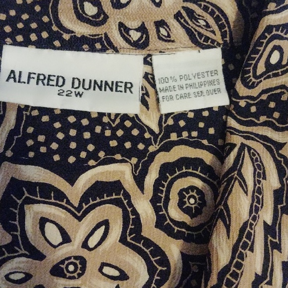 Allen Duuner sz 22W Floral Dk Blue Blouse - Picture 4 of 4